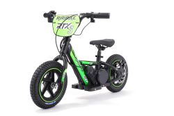 Elektrisches Balance-Fahrrad für Kinder RIRIBIKE RTX3 24V (12"), grün, Lithium-Batterie, 100W-Motor, Scheibenbremse, verstellbarer weicher PU-Sitz